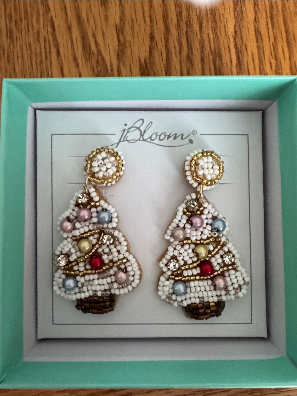 jBloom Fashion Trend Jewelry Holiday Christmas Tree seedbead Drop Dangle Earring